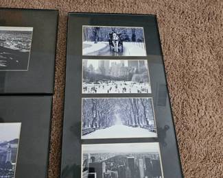 Black & white panoramic photographs of New York City skyline