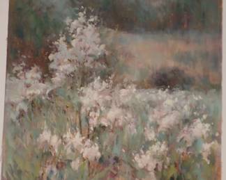 sold    unframed 30x40 American artist  $750  "Wild flowers in field"                 framed  4'x3'  $950