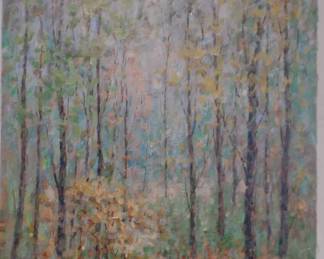 sold    unframed  36x48   $1,575  British artist  "Early Spring"  
framed approx. 4'x5' $$1,775