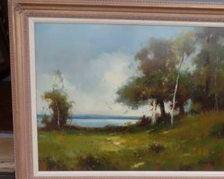 sold    Framed 4'x3' British artist " Lake View"  $595