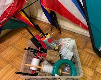 Amazing collection of vintage stunt/sport kites. Brands include Top of the Line Hawaiian Spin-off, Buena Vista Kite Co., White Bird Kites, Action Kites, Avenger Kites, Go Fly A Kite, Flexifoil.