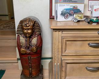 One-of-a-kind Design Toscano King Tutankhamen's Egyptian Coffin used for DVD Storage