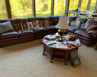 The couch features programs from various musicians tours including Celine Dion, Cher, Tina Turner, Elton John, The Eagles, Johnny Cash, etc.