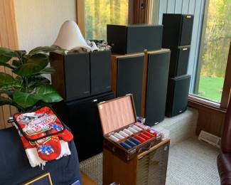Speakers by Klipsch, B&W, and JBL. 