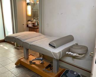 Tested and working Oakworks massage table. Celesta Deluxe model with Linak electronics/lifts. 