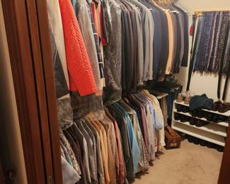 Closets FULL of high quality clothing , Suits,  sports coats, women's wear from Talbots. Career wear and casual 