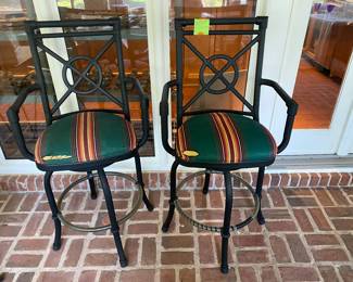 $90 pair of black Powell brand bar stools - swivel