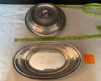#34 - $225 - 3 pieces sterling set bread tray/soup bowl/cover - mono - 444gr. 