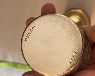 #33 - $136 - Sterling travel cup set (6) in fitted leather case - 248 gr. 