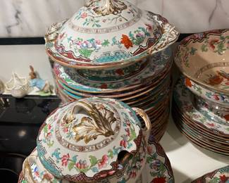 $1,450 English Iron Stone Chip China 66 pieces
