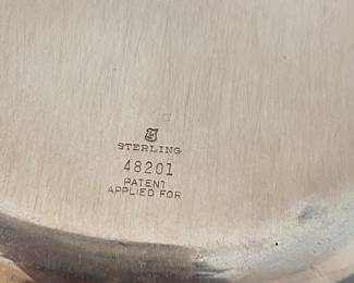 #5 - $80 Sterling serving bowl mono & floral rim - 145 gr 