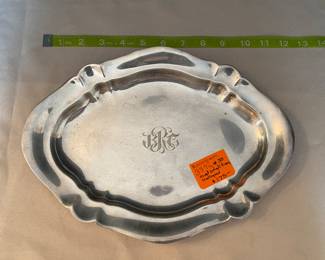 #39 - $175 - Sterling mono sm. oval tray 357 gr. 
