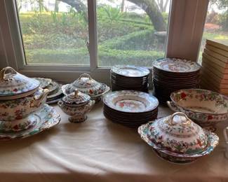 $1450 - English Ironstone set 66 pieces - Pattern Poona 6089