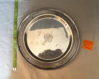 #61 - $220 Cake plate sterling reticulated edge 