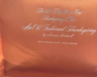 $110 Each - The 1977 Franklin Mint Thanksgiving Plate by Norman Rockwell. Solid sterling silver / limited edition. (5 available)