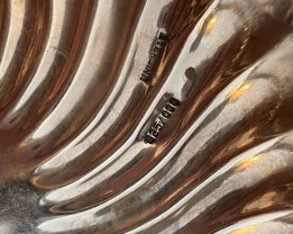 #10 - $80 Sterling scalloped nut dish with acorns 124 gr 