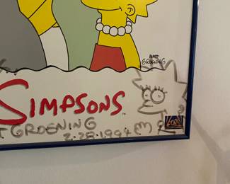 $80 -Simpson poster hand signed by Mat Groening 