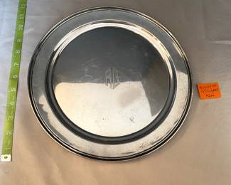 #63 $250 - Sterling round platter mono. Plain rim. 