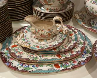$1,450 English Iron Stone Chip China 66 pieces