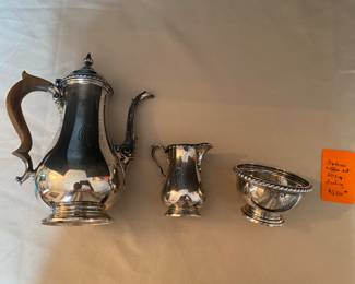 #11- $450 Sterling 3 pieces coffee set - Mono - $450 
