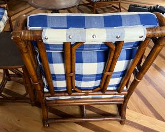 $1,450 McGuire bamboo living room set. Includes Loveseat (52x32x30) 2 end tables (20x20x21) 2 high back guest chairs (26x27x38) 2 guest chairs (29x31x30) Ottoman (27x26x18) and slate table 8 pieces 