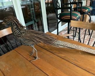 $220 - Collection of metal birds Set of 4 (35Wx14H Large one)