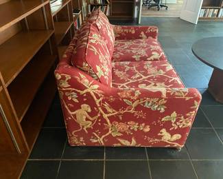 $250 Each Two loveseat Monkey upholstery 57Wx26Dx27H