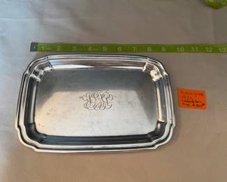 #20 - $90 - Sterling rectangular small tray, mono. 193gr. 