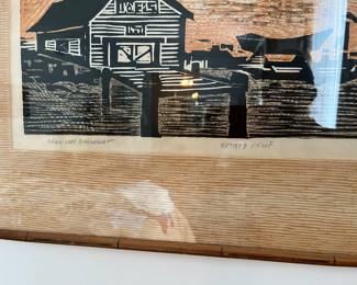 $150 J.T Lang (American artist Philadelphia) Artist Proof A/P titled Dawn over Barnegat - Mid century period (size approx 20x30)