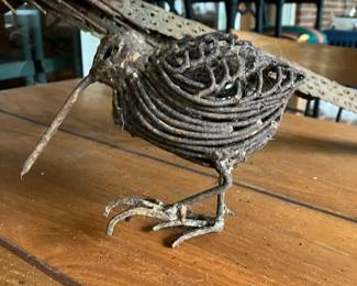 $220 - Collection of metal birds Set of 4 (8"Wx 6"H small one) handmade by Bob Green local artist (deceased). He was an instructor at PJC. 1960-1970's