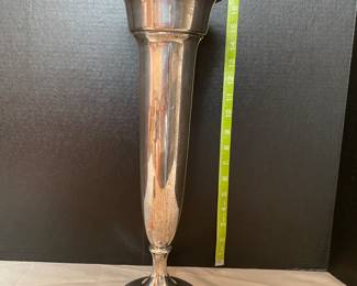 #21 - $300 - Sterling weighted tall 17 1/2 " bud vase - 835 gr. 