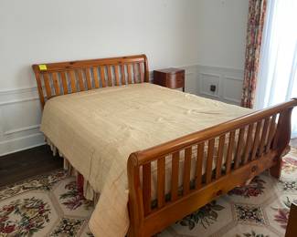 $450 - Queen solid pine bed (guest room bed) 64x42