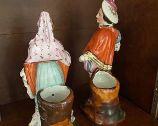 $50 - Set of 2 antique porcelain figures - one missing hand 