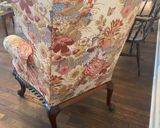 $285 - Wing back armchair carved legs 32x20x45