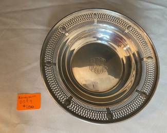 #1 - $150 Sterling monogramed round reticulated - 259 grams 