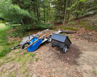 Flat trailer and garden trailer 