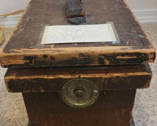 Antique Wooden Locking Box