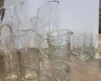Glass Pitchers And Juice Glasses