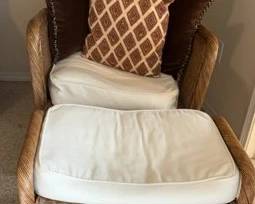 Wicker Chair And Footstool