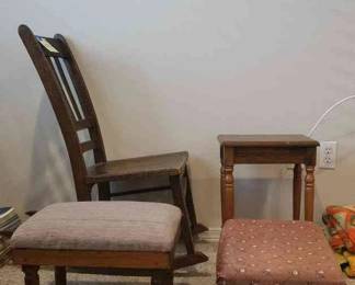 Rocking Chair Foot Stools Side Table