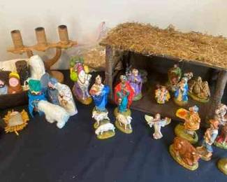 Nativity Scenes Ceramic And Handmade Cloth Figures