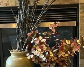 Pier 1 Decorative Vases with Dried Floral Arrangements