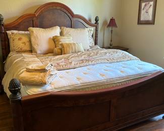 King Size Bedroom Set, Tropical Style, Pineapple Filial.     Double  Pillowtop Mattress by Serta