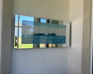 Mirrored  Wall Art piece. Sounds of the ocean when lit.