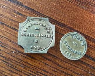 Sycamore il token, Tony’s sycamore ILL, quarnstrons confectionery and pool 