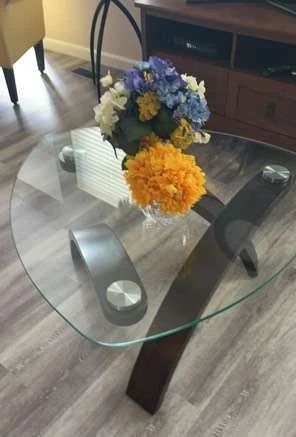 Glass And Wood Coffee Table 