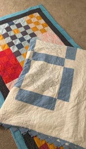004 Two Vintage Hand Quilted Quilts