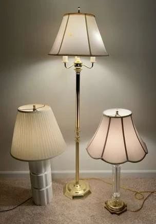 One Floor Lamp And Two Table Lamps 
