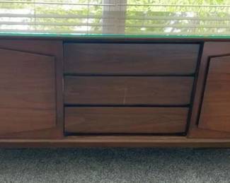 003 Mid Century Sideboard dresser with glass top