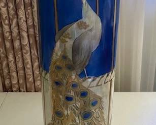 Porcelain Peacock vase from France